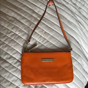 Michael Kors Orange Leather Wristlet